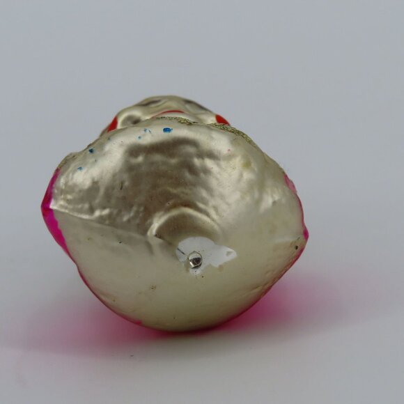 VTG Gimbels Glass Clown Head Gold Glitter Christmas Ornament Holiday Xmas Retro - Picture 9 of 12